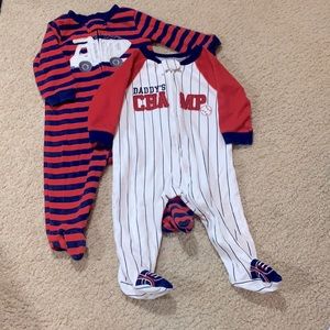 Footed pajamas 3-6m 2 pair